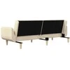 Dvivietė sofa-lova su dvejomis pagalvėmis, kreminė, audinys