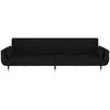 Dvivietė sofa-lova su dvejomis pagalvėmis, juoda, aksomas