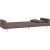 Dvivietė sofa-lova su dvejomis pagalvėmis, taupe, audinys
