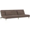 Dvivietė sofa-lova su dvejomis pagalvėmis, taupe, audinys