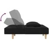 Dvivietė sofa-lova su dvejomis pagalvėmis, juoda, audinys