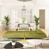 Dvivietė sofa-lova su dvejomis pagalvėmis, žalia, audinys