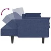 Dvivietė sofa-lova su dvejomis pagalvėmis, mėlyna, audinys