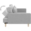 Dvivietė sofa-lova su dvejomis pagalvėmis, pilka, audinys