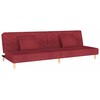 Dvivietė sofa-lova su dvejomis pagalvėmis, vyno, audinys