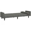 Dvivietė sofa-lova su dvejomis pagalvėmis, pilka, audinys