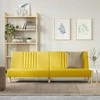 Dvivietė sofa-lova, šviesiai geltonos spalvos, audinys