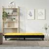 Dvivietė sofa-lova, šviesiai geltonos spalvos, audinys