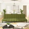 Dvivietė sofa-lova, šviesiai žalios spalvos, aksomas