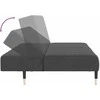 Dvivietė sofa-lova, tamsiai pilkos spalvos, aksomas