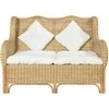 Dvivietė sofa, natūralus ratanas ir linas