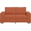 Dvivietė sofa, raudonai oranžinė, 160x77x82 cm, velvetas, audinys
