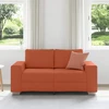 Dvivietė sofa, raudonai oranžinė, 160x77x82 cm, velvetas, audinys