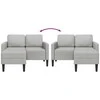 dvivietė sofa su gultu L formos debesies pilka 125 cm audinys