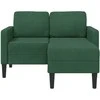 dvivietė sofa su gultu L formos tamsiai žalia 125 cm linas