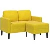 dvivietė sofa su gultu L formos geltona 125 cm aksomas