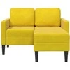 dvivietė sofa su gultu L formos geltona 125 cm aksomas