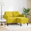 dvivietė sofa su gultu L formos geltona 125 cm aksomas