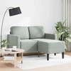 dvivietė sofa su gultu L formos šviesiai pilka 125 cm Velvet