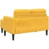 dvivietė sofa su gultu L formos šviesiai geltona 125cm patalynė