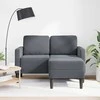 dvivietė sofa su gultu L formos tamsiai pilka 125 cm aksomas