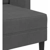 Dvivietė sofa su šezlongu, L formos, tamsiai pilka, 125 cm, linas