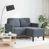 dvivietė sofa su gultu L formos tamsiai pilka 125 cm aksomas