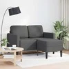 Dvivietė sofa su šezlongu, L formos, tamsiai pilka, 125 cm, linas