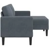 dvivietė sofa su gultu L formos tamsiai pilka 125 cm aksomas
