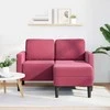 dvivietė sofa su gultu L formos vyno raudona 125 cm aksomas