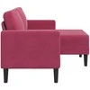 dvivietė sofa su gultu L formos vyno raudona 125 cm aksomas