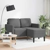 Dvivietė sofa su šezlongu, L formos, tamsiai pilka, 125 cm, audinys