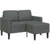Dvivietė sofa su šezlongu, L formos, tamsiai pilka, 125 cm, audinys