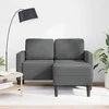 Dvivietė sofa su šezlongu, L formos, tamsiai pilka, 125 cm, audinys