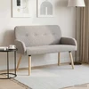 Dvivietė sofa su medžio masyvo kojelėmis Šviesiai pilka Bouclé