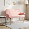 Dvivietė sofa su medžio masyvo kojelėmis Rožinė Bouclé
