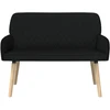 Dvivietė sofa su medžio masyvo kojelėmis 2 vietos Juoda