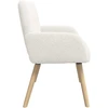 Dvivietė sofa su medžio masyvo kojelėmis Kreminė Bouclé