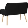 Dvivietė sofa su medžio masyvo kojelėmis 2 vietos Juoda
