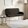 Dvivietė sofa su medžio masyvo kojelėmis Juoda Bouclé