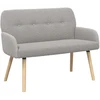 Dvivietė sofa su medžio masyvo kojelėmis Šviesiai pilka Bouclé