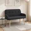Dvivietė sofa su medžio masyvo kojelėmis Tamsiai pilka Bouclé