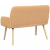 Dvivietė sofa su medžio masyvo kojelėmis Smėlio Bouclé