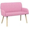 Dvivietė sofa su medžio masyvo kojelėmis 2 vietos Rožinė