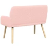 Dvivietė sofa su medžio masyvo kojelėmis Rožinė Bouclé