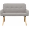 Dvivietė sofa su medžio masyvo kojelėmis Šviesiai pilka Bouclé
