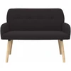 Dvivietė sofa su medžio masyvo kojelėmis Juoda Bouclé