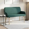 Dvivietė sofa su medžio masyvo kojelėmis 2 vietos Tamsiai žalia