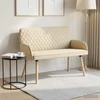 Dvivietė sofa su medžio masyvo kojelėmis 2 vietos Kreminė