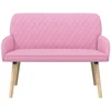 Dvivietė sofa su medžio masyvo kojelėmis 2 vietos Rožinė